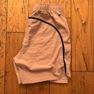 RBX Women's Athletic Shorts in Light Pink with Black Trim